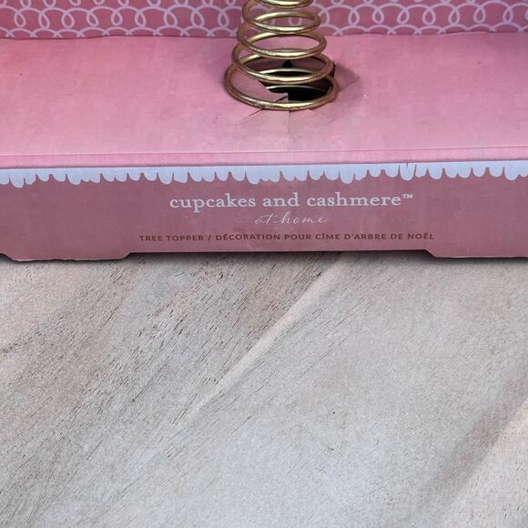 NEW Cupcakes and Cashmere Crystal Bow Tree Topper Gold Glam Holiday Decor NWT - Picture 4 of 11